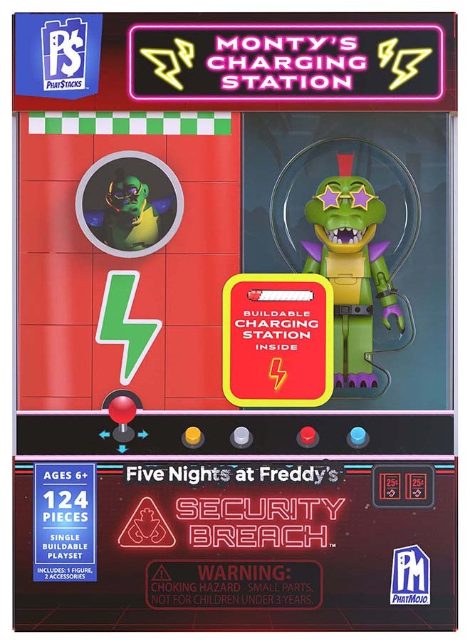 Five Nights at Freddy's Five Nights at Freddy's Security Breach Monty's Charging Station Playset (124 Pieces)  - Image 1