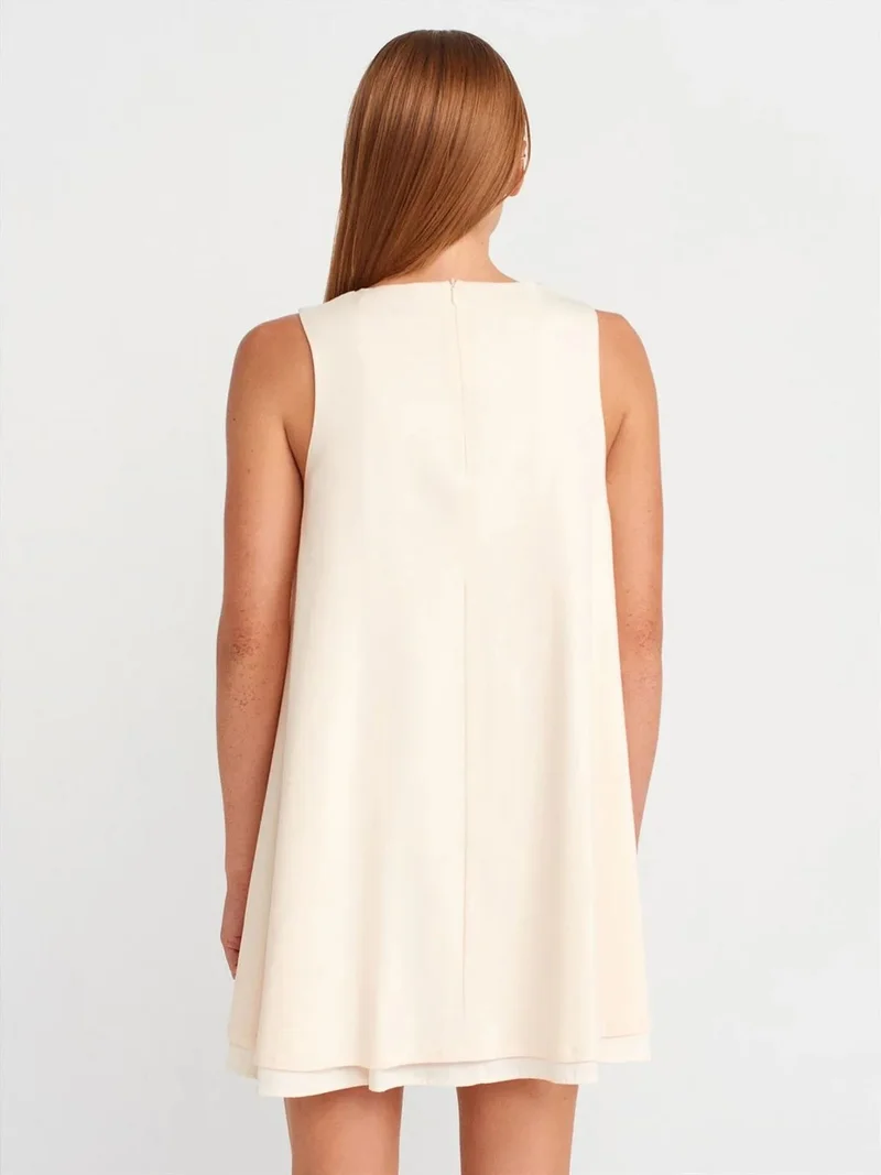 ديلفين Dilvin Cotton Poplin Sleeveless Mini Shift Dress