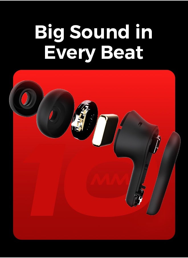 Faster - Maverick Wireless Earbuds with Noise Cancellation (ENC) - 7 Hours Playtime with Bluetooth 5.4 - AI Enhanced Calls Quad Mics - Gaming Bluetooth Earphones with Ultra-Low Latency - Deep Bass, Touch Control - For Exercise, Gym - Compatible with iPhone & Android (White) - Image 1