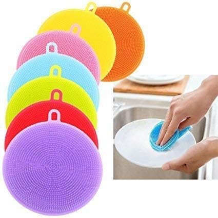 MVM Enterprise Silicone Sponge for Dish Washing and Cleaning at Home Kitchen wash Basin Easy to use for Women Scrubber Better Sponge Household Non Slip Cleaning Dish 3 pcs Set - Image 4