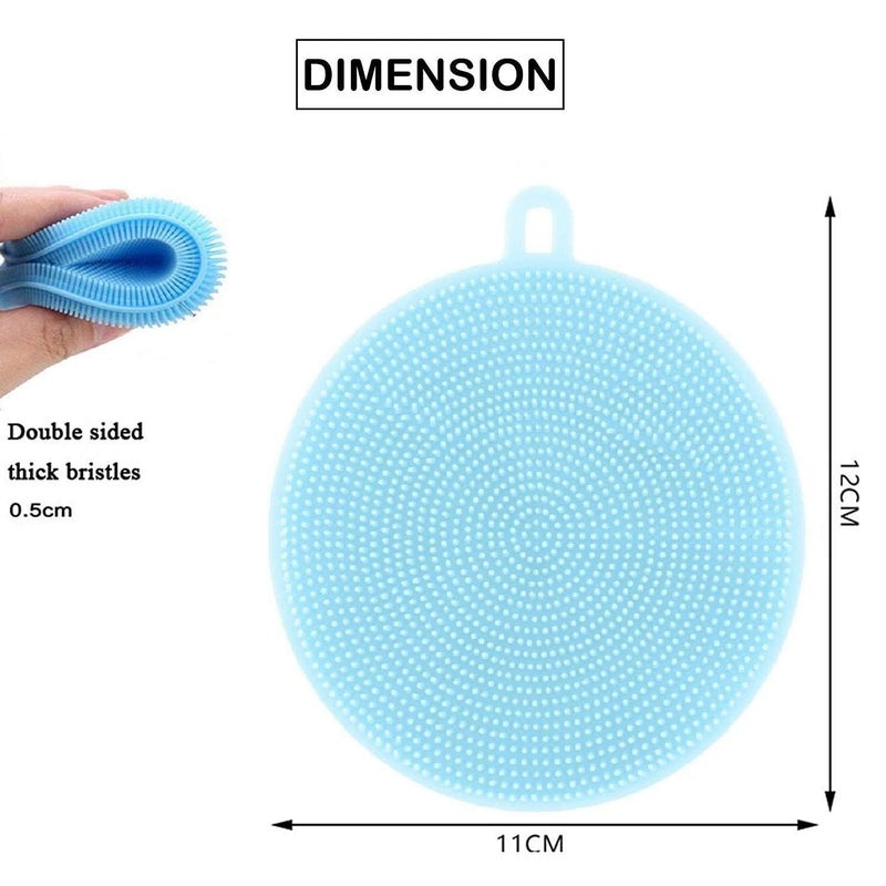 MVM Enterprise Silicone Sponge for Dish Washing and Cleaning at Home Kitchen wash Basin Easy to use for Women Scrubber Better Sponge Household Non Slip Cleaning Dish 3 pcs Set - Image 3