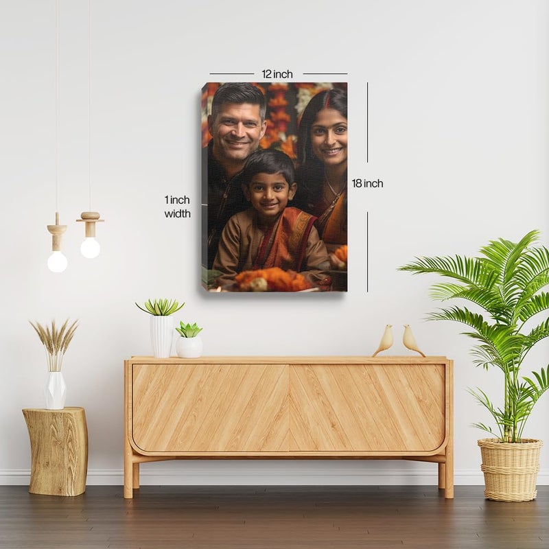 Printodelivery CustomisedPersonalized Canvas with MDF Wooden Frame Rustic Design CorrosionResistant Lightweight Durable Art Display for Home Office or Gallery L 12 Inch H 18 Inch - Image 5