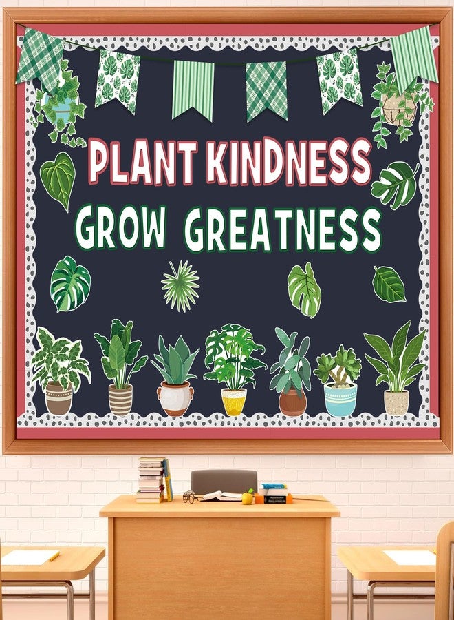 Qilery 50 Pcs Plant Bulletin Board Decoration Set Plant Kindness Grow Greatness Cutouts Positive Greenery Classroom Decor Growth Mindset Bulletin Board Kit for Elementary Middle School Teacher - Image 1