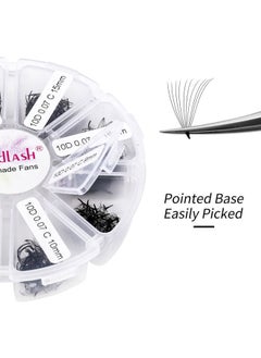 FADLASH Volume Lash Extensions Mixed Tray 1000 Premade Fans 10D Loose Promade Fans Pointy Base Premade Fans Eyelash Extensions Handmade Premade Lash Fans (10D-0.07C,9-16mm)  - Image 3