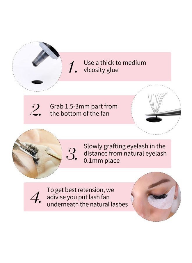 FADLASH - Volume Lash Extensions Mixed Tray 1000 Premade Fans 10D Loose Promade Fans Pointy Base Premade Fans Eyelash Extensions Handmade Premade Lash Fans (10D-0.07C,9-16mm) - Image 1