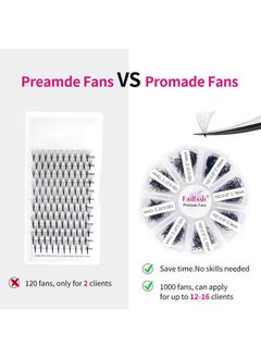 FADLASH Volume Lash Extensions Mixed Tray 1000 Premade Fans 10D Loose Promade Fans Pointy Base Premade Fans Eyelash Extensions Handmade Premade Lash Fans (10D-0.07C,9-16mm)  - Image 5