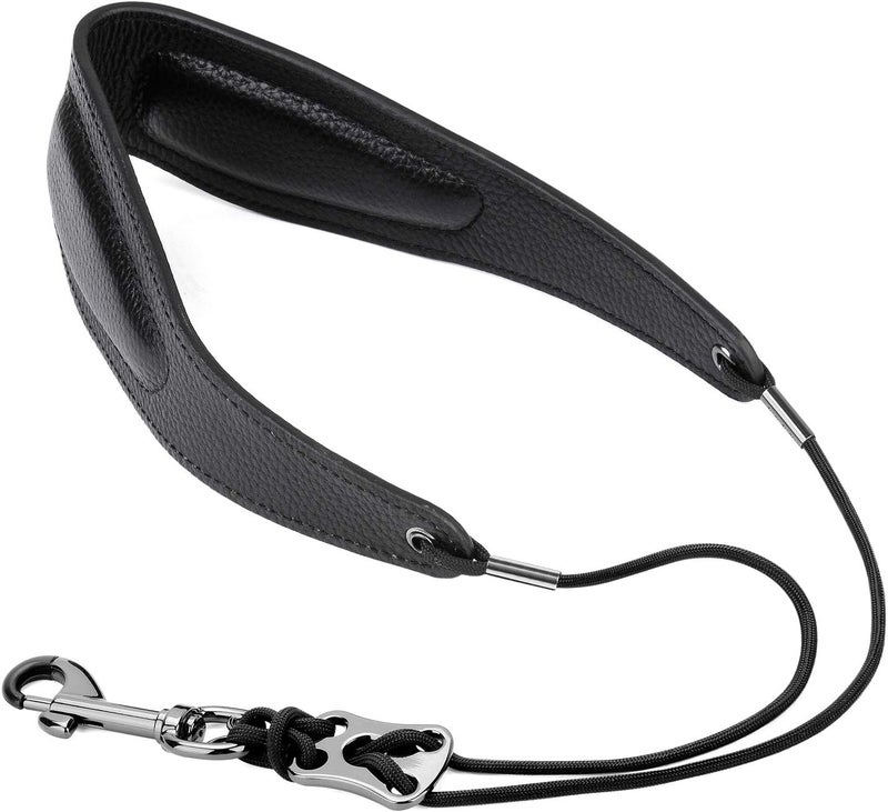 Rinastore BestSounds Saxophone Strap Genuine Leather Sax Neck Strap with Soft Thick Pad for Soprano Tenor Alto Sax and Clarinets Oboes1 - Image 1