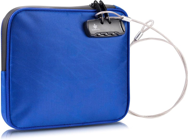 KOSMCCO Beach Locking Bag, 9x7.5 Inch Portable Safe for Phone, Wallet, Keys | Anti-Theft Locking Travel Pouch for Pool, Vacation (Blue) - Image 1