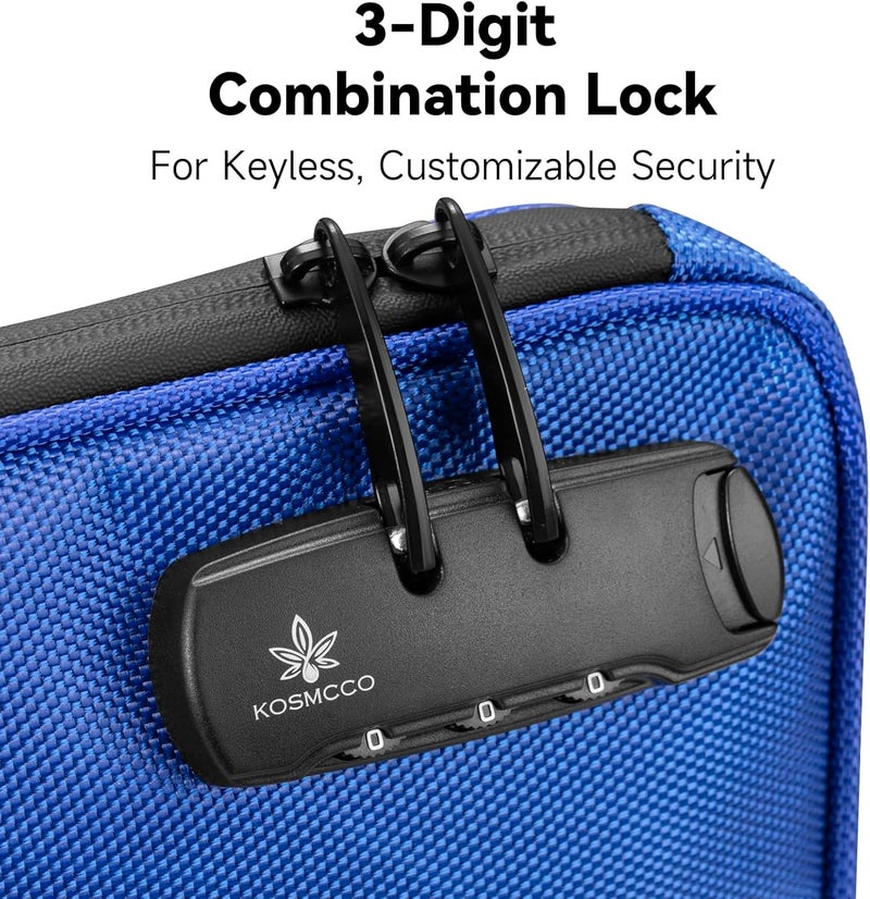 KOSMCCO Beach Locking Bag, 9x7.5 Inch Portable Safe for Phone, Wallet, Keys | Anti-Theft Locking Travel Pouch for Pool, Vacation (Blue) - Image 4