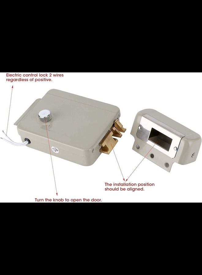 عباسلي قفل الباب ، قفل كهربائي عالي القوة مضاد للسرقة ومضاد للسرقة ، للأبواب الخشبية للأبواب الحديدية - Image 2