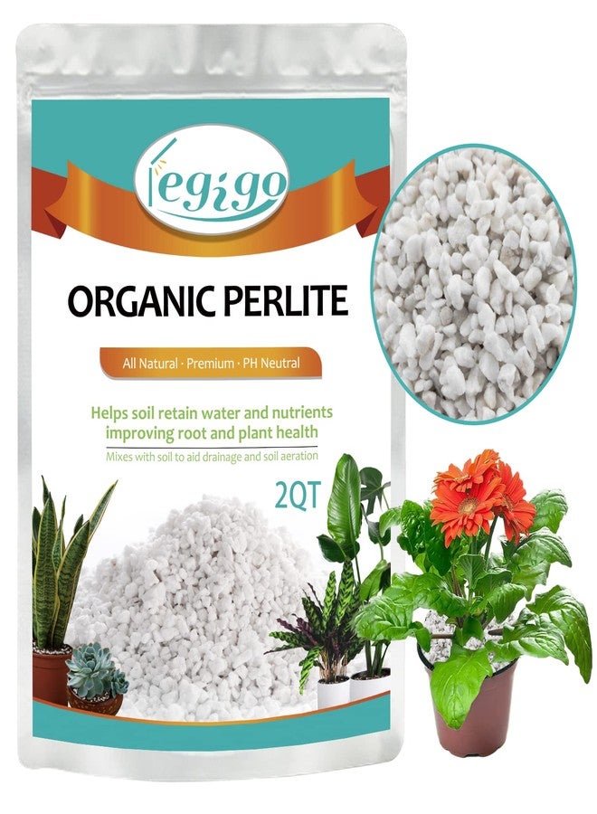 Legigo ليجيجو، عبوة من 2 كوارت من البيرلايت العضوي للبستنة للنباتات الداخلية - مزيج طبيعي لتحسين تصريف المياه والتهوية ونمو الجذور - Image 1