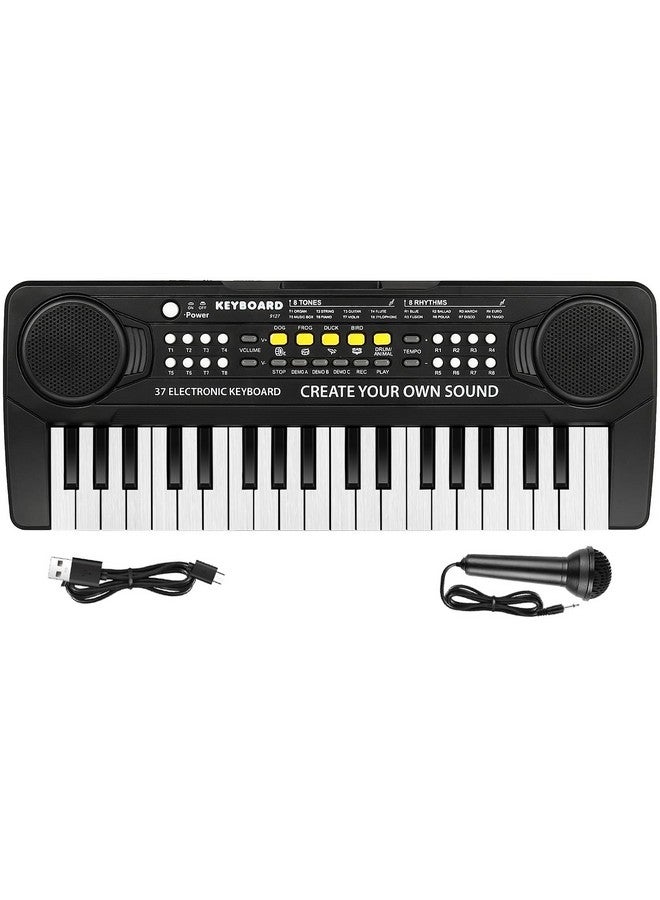 M SANMERSEN Kids Piano Keyboard - 37 Keys Toy Piano for Kids +3 Year Old Beginners, Portable Electronic Piano with Microphone Educational Musical Toy for 3 4 5 6 Year Old Boys Girls Gifts - Image 1