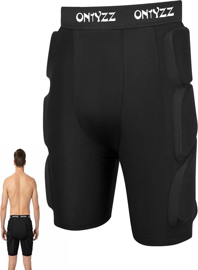 ONTYZZ Protective Padded Shorts, 3D Hip Protection Butt Pads, Impact Gear for Skiing Skating Snowboarding Skateboarding, L Black - Image 1