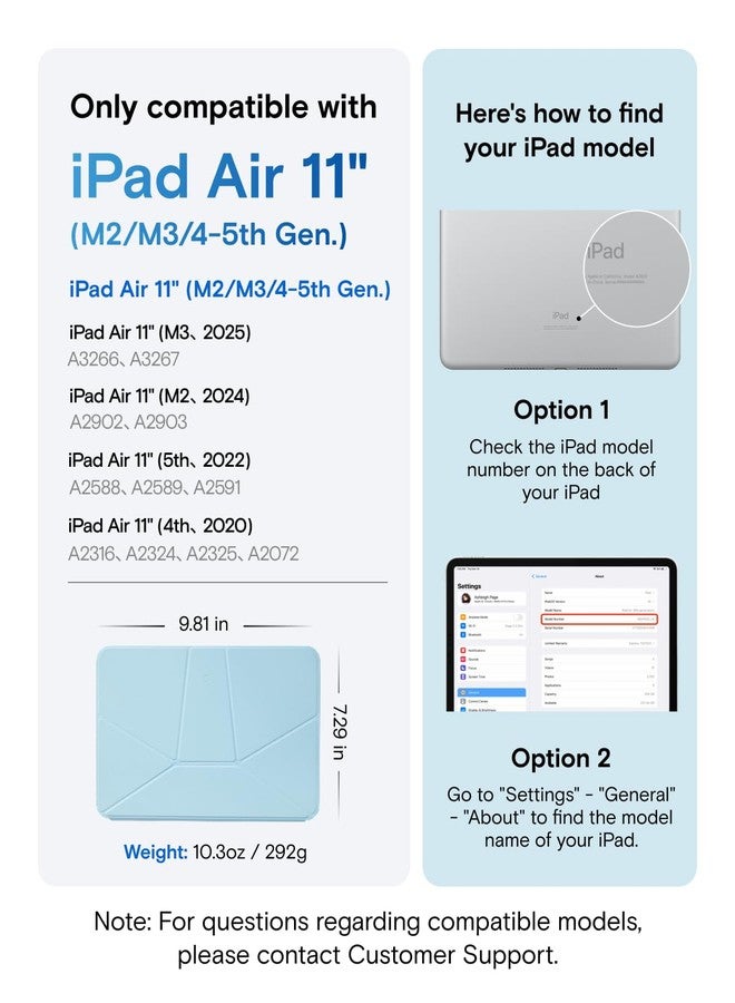 MOFT Dynamic Folio Case for iPad Air 11-inch (M3 2025 / M2 2024) & iPad Air 10.9-inch 5th 4th Generation 2022 2020, Silm Magnetic Stand Case with 20+ Viewing Angles,Soothing Mist x Misty Cove - Image 2