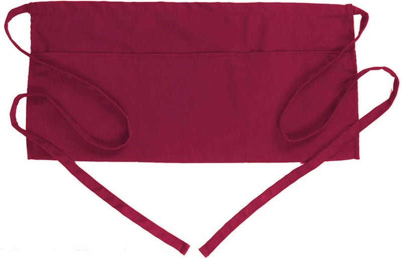 BOHARERS Waist Apron with 3 Pockets - Black Waitress Waiter Server Short Aprons - Image 1
