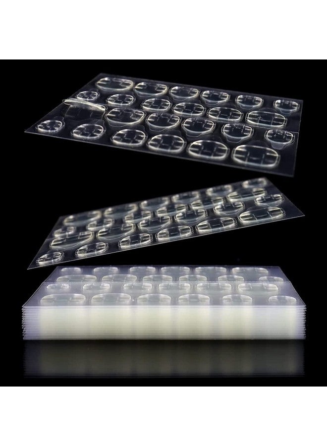 J3G Sheets Double-Sided Nail Jelly Sticker Waterproof Breathable Glue Tabs Jelly Glue Adhesive Tabs Super Sticky Fake Nail Glue Stickers for Manicure(8 Sheets 192 pcs) - Image 1