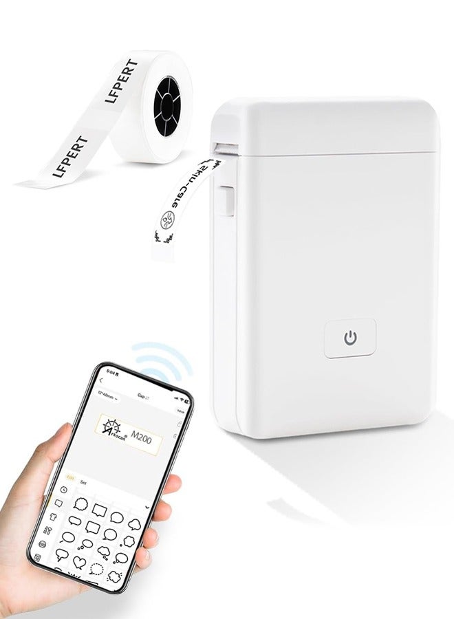 Wireless Label Printer, Inkless Thermal Maker with 1 Roll 15*30mm White Tape, Smart and Portable - Image 1