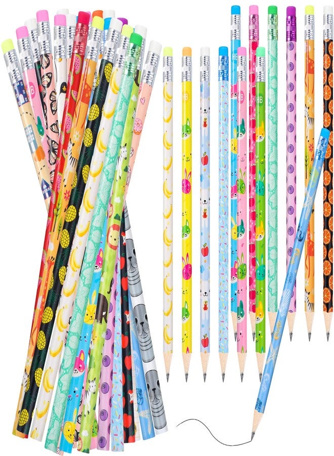 Epakh 200 Pieces Cute Cartoon Assortment Wooden Pencil Fun Assorted Colorful Incentive Gift Pencils with Erasers Tops for Kids Teacher Students Classrooms Party Favors - Image 1