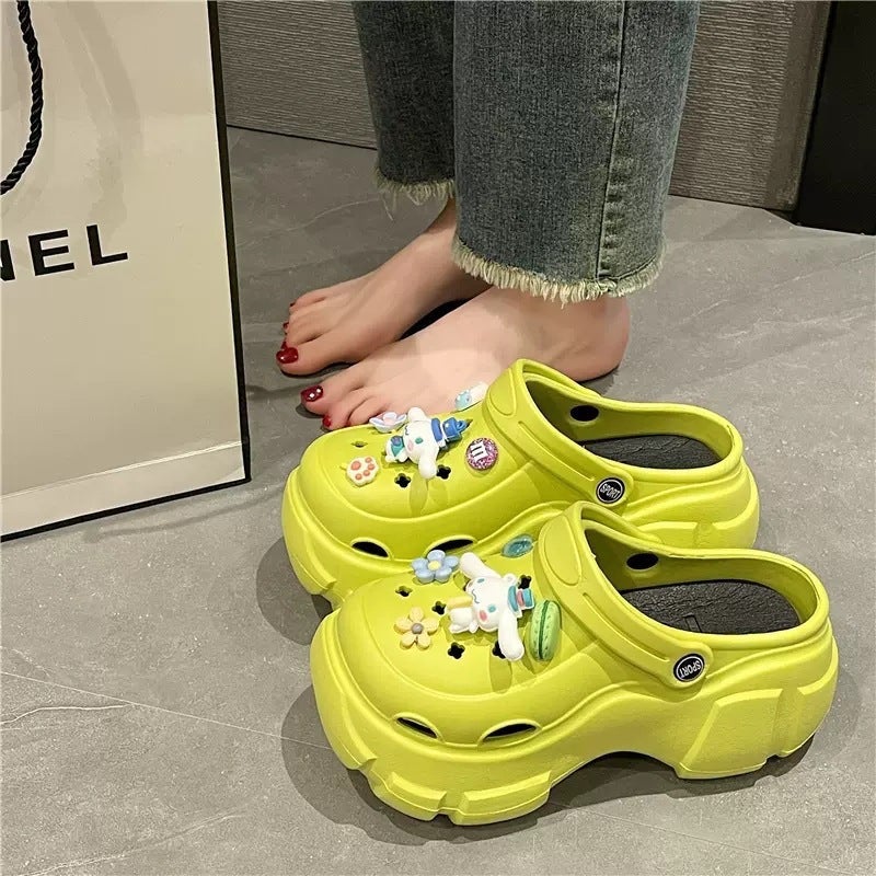 Fashion Slip-on Beach Clogs Sandals for WomenTank Green-[Jade Gui Dog]] Tank Green-[Jade Gui Dog]] 