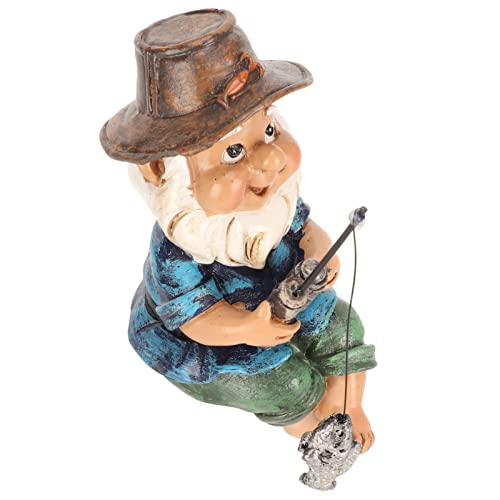 AYNEFY Mini Gnomes Statue,Miniature Garden Funny Fishing Gnome Ornament Mini Dwarf Figurine Ornament DIY Kit Micro Landscape Ornaments for Patio Yard Lawn - Image 1