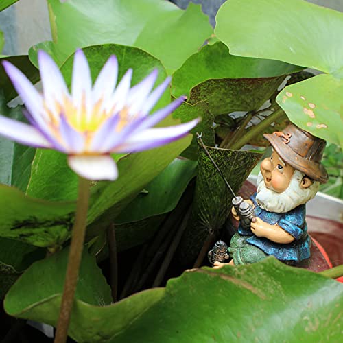 AYNEFY Mini Gnomes Statue,Miniature Garden Funny Fishing Gnome Ornament Mini Dwarf Figurine Ornament DIY Kit Micro Landscape Ornaments for Patio Yard Lawn - Image 3