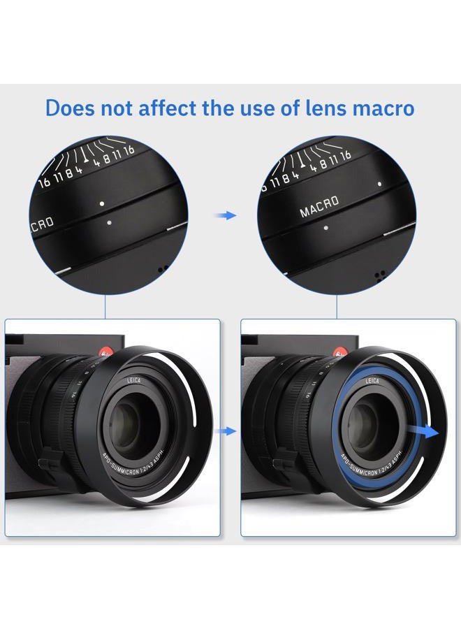 Haoge LH-LQ Metal Lens Hood Shade with Cap for Leica Q Q2 Q-P QP Typ 116 Typ116 Camera Black - Image 4