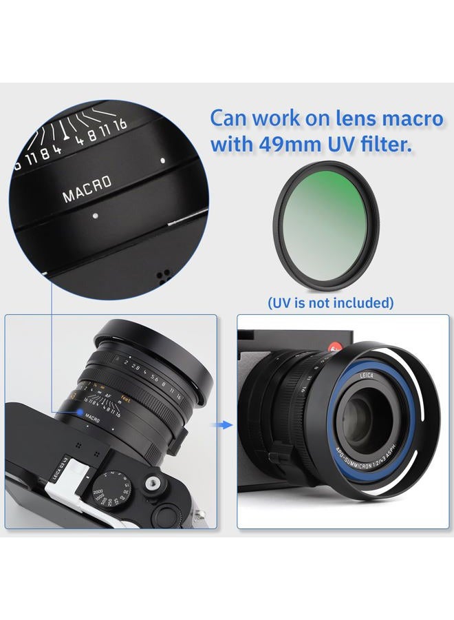 Haoge LH-LQ Metal Lens Hood Shade with Cap for Leica Q Q2 Q-P QP Typ 116 Typ116 Camera Black - Image 3