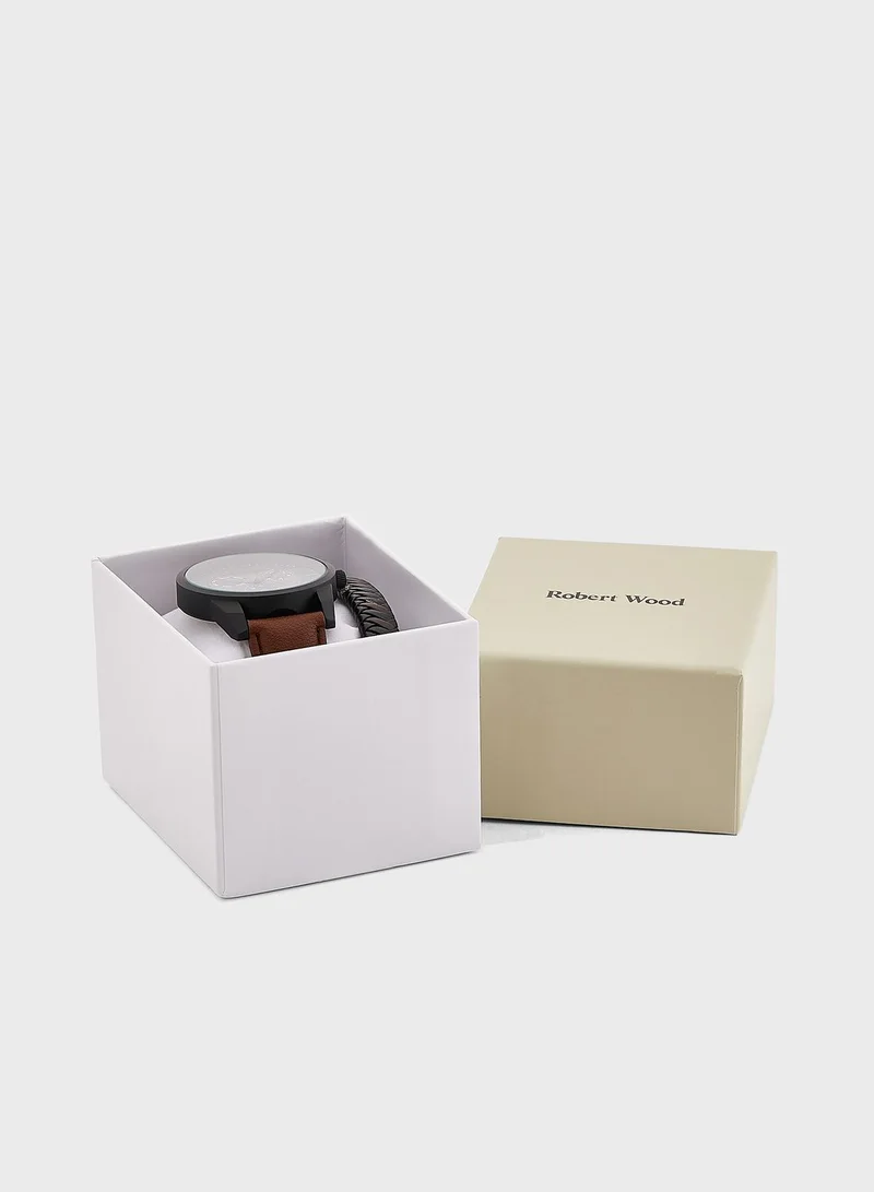 Robert Wood Watch And Bracelet Gift Set