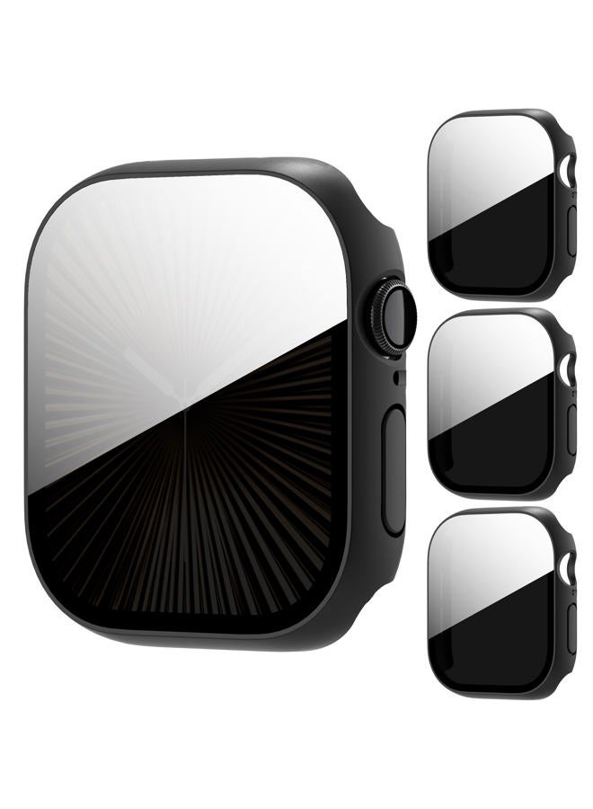 AIDOWU 3-Pack Privacy Case for Apple Watch Series 9 8 7 45mm, [Anti-Peeping] Ultra-Thin Tempered Glass Screen Protector Case Cover for iWatch 9/8/7 45mm - Image 1