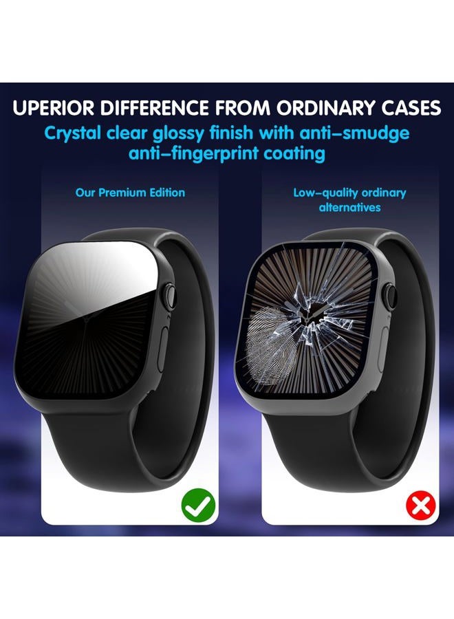 AIDOWU 3-Pack Privacy Case for Apple Watch Series 9 8 7 45mm, [Anti-Peeping] Ultra-Thin Tempered Glass Screen Protector Case Cover for iWatch 9/8/7 45mm - Image 5