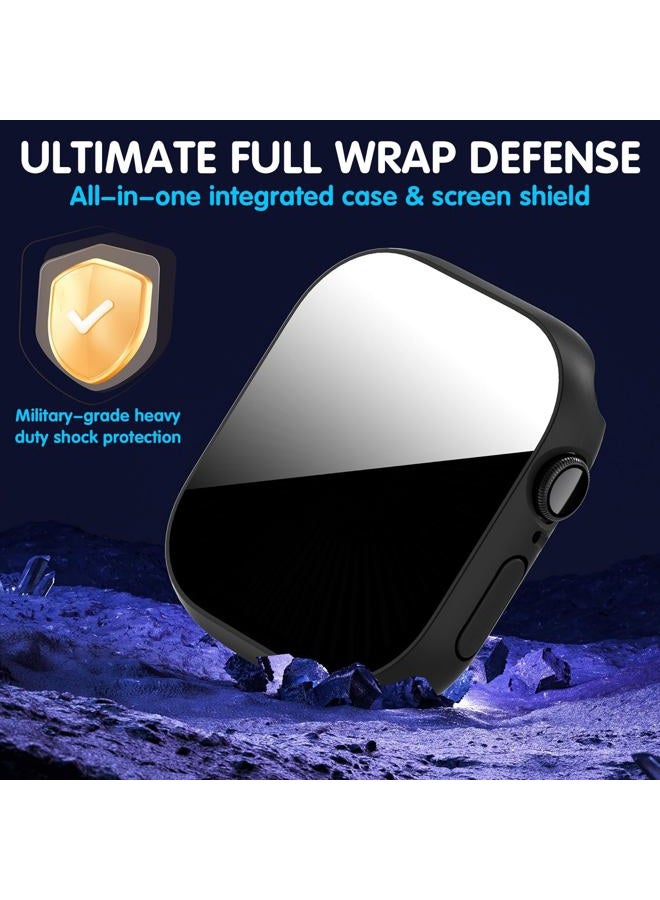 AIDOWU 3-Pack Privacy Case for Apple Watch Series 9 8 7 45mm, [Anti-Peeping] Ultra-Thin Tempered Glass Screen Protector Case Cover for iWatch 9/8/7 45mm - Image 2