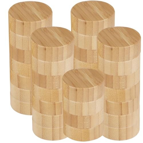 DIMEGON 32 Pcs Bamboo Jar Lids, Natural Bamboo Lids, Nice Sealing Wooden Storage Can Lids, Round Bottle Jar Lids, Reusable Leak-proof Lid for 4oz & 6oz Spice Jars (32) - Image 2