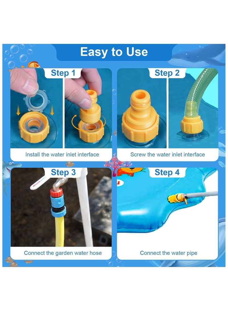Splash Pad for Kids Dogs 67" Water Sprinkler for Kids Outdoor Play Inflatable Splash Pads for Toddlers 1-3 Fun Backyard Fountain Play Mat for Children Baby Girls Boys Pet Dogs  - Image 3
