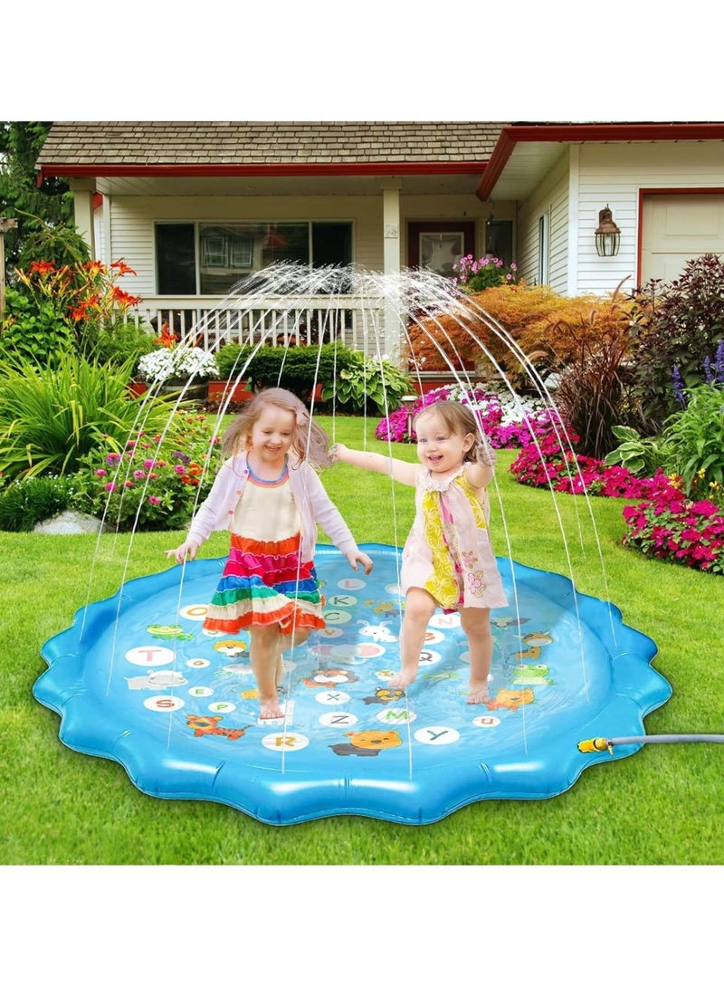 Splash Pad for Kids Dogs 67" Water Sprinkler for Kids Outdoor Play Inflatable Splash Pads for Toddlers 1-3 Fun Backyard Fountain Play Mat for Children Baby Girls Boys Pet Dogs  - Image 5