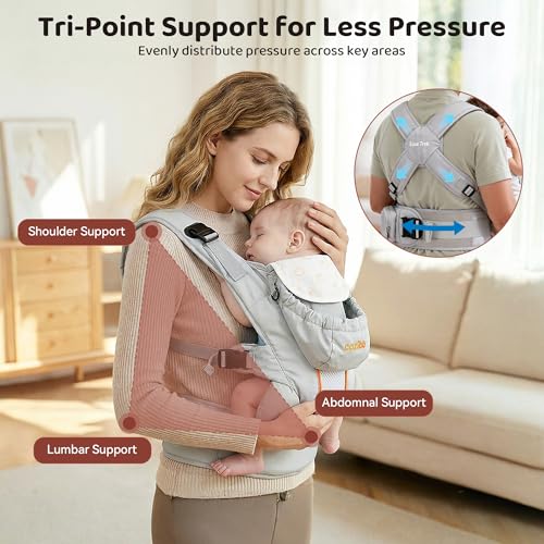 CoziBB Baby Carrier, 3-in-1 Cozy Baby Wraps Carrier with Air Cushion Waist Belt, Adjustable & Ergonomic Baby Carrier Newborn to Toddler for 7.7-33lbs, Toddler Carrier with Lock Belt, Storage Pocket - Image 5