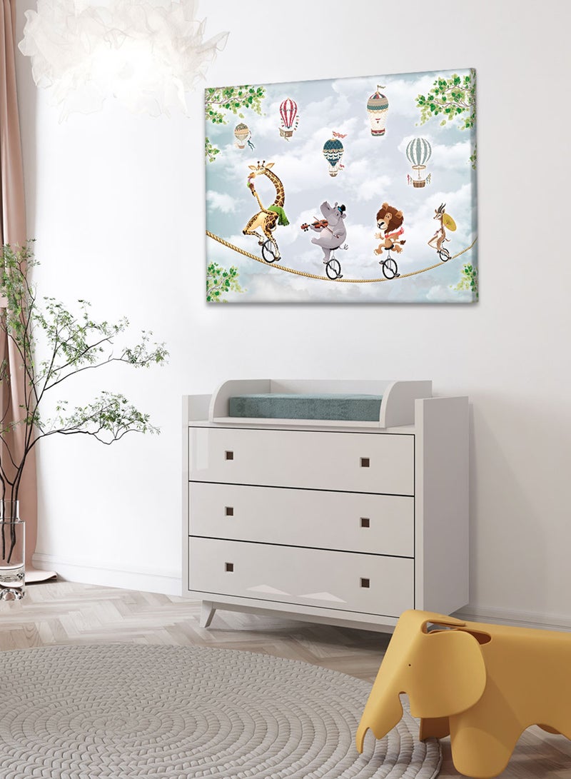 لوحة كانفاس على إطار خشبي بتصميم حيوانات على الحبل، للمنزل، غرفة المعيشة، المكتب، الديكور - Image 1