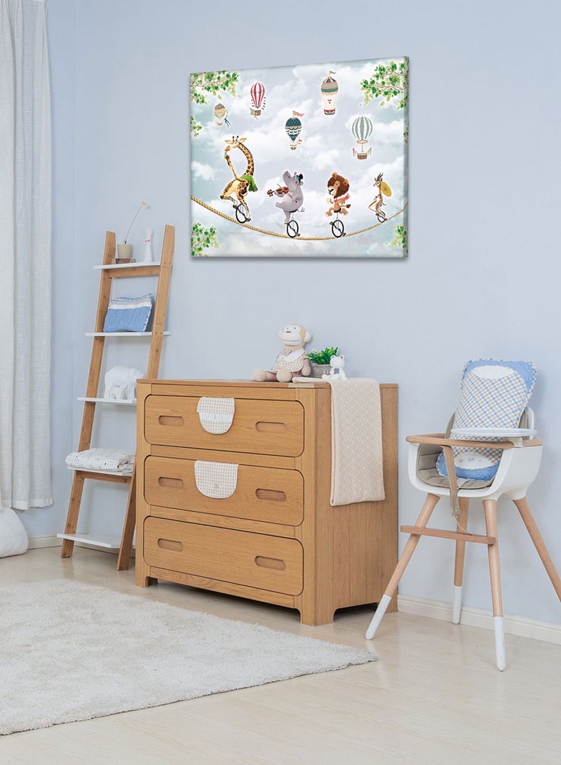 لوحة كانفاس على إطار خشبي بتصميم حيوانات على الحبل، للمنزل، غرفة المعيشة، المكتب، الديكور - Image 3