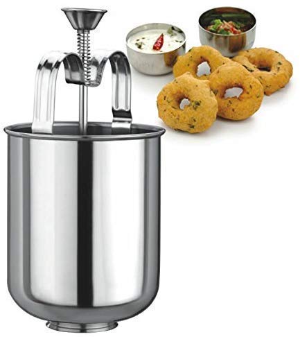SIVI SIDDHI VINAYAK Creation Stainless Steel Medu Vada Maker with Stand and Filter Spoon StrainerTool Filter Spoon Strainer Pack of 2 Combo - Image 3