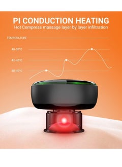 SYOSI Electric Smart Cupping Therapy Set Remote Control Cupping Set with Red Light Therapy for Pain Relief Recovery Smart Cupping Therapy Massager with 3 Mode 16 Level Temperature Suction Black  - Image 3