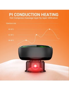 SYOSI Electric Smart Cupping Therapy Set Remote Control Cupping Set with Red Light Therapy for Pain Relief Recovery Smart Cupping Therapy Massager with 3 Mode 16 Level Temperature Suction Black  - Image 4