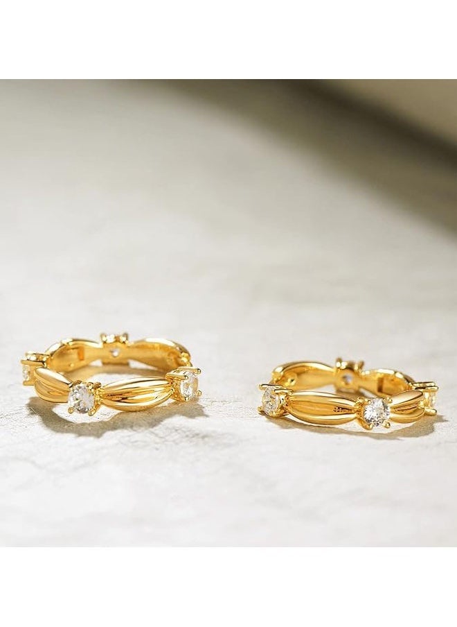 Mevecco - Women Huggie Earrings Gold Hoop 14K Gold Filled Small Simple Handmade Hypoallergenic Everyday Jewelry - Image 1