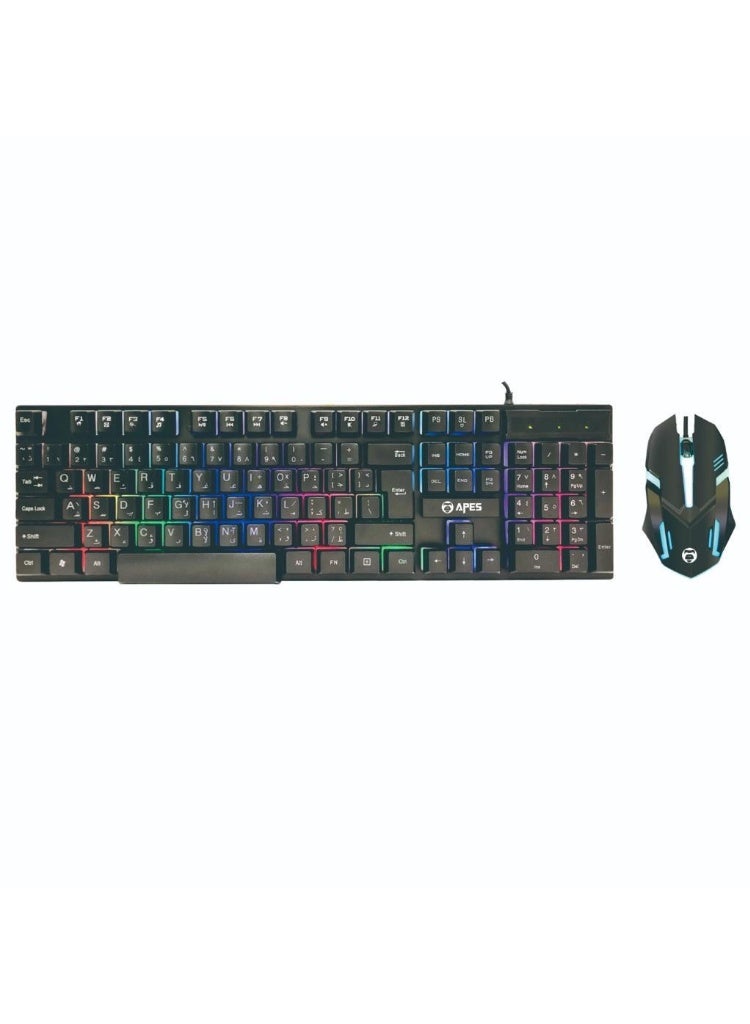 APES Gaming Backlight Keyboard & Mouse Combo  - Image 1