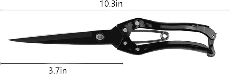LCDCM Grass Sheep Shear - Coated Wear-Resistant Handle, Manganese Steel Double-Edged, Strong Spring Suitable For Manual Shearing of Cow, Sheep, and Horse Hair (Black 10.2 inches) - Image 2