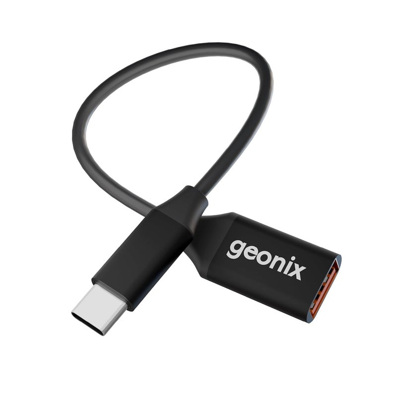 Geonix Befit U4 Type C to USB 3.0 OTG Converter with Cable | 10cm Flexible USB C Male to USB A Female Adapter | 5Gbps Data Transfer | Aluminum Alloy Body | Compatible with Mobile, Laptop, PC, TV - Image 1
