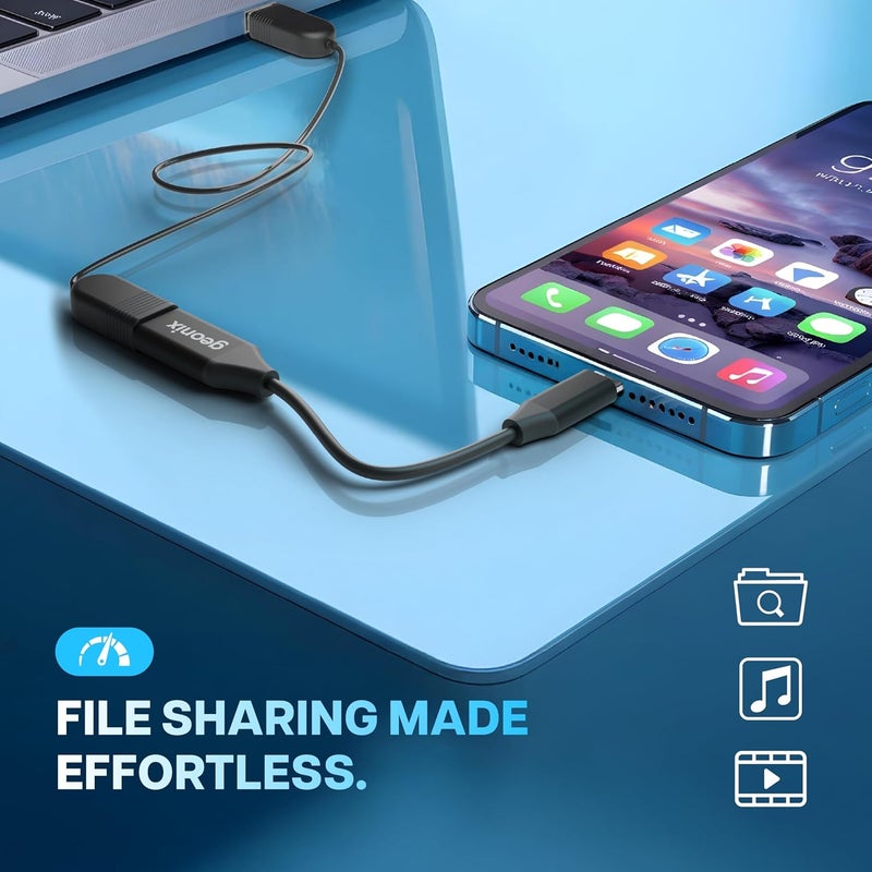 Geonix Befit U4 Type C to USB 3.0 OTG Converter with Cable | 10cm Flexible USB C Male to USB A Female Adapter | 5Gbps Data Transfer | Aluminum Alloy Body | Compatible with Mobile, Laptop, PC, TV - Image 5