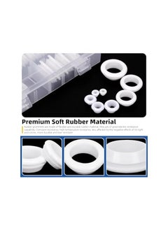 Glarks Glarks 100pcs 8 Sizes Round Hollow Rubber Grommet Set, White Drill Hole Double Sided Hollow Firewall Hole Plugs, Round Electrical Wiring Gasket for Wire, Tables, Pump, Plumbing  - Image 4