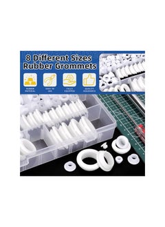 Glarks Glarks 100pcs 8 Sizes Round Hollow Rubber Grommet Set, White Drill Hole Double Sided Hollow Firewall Hole Plugs, Round Electrical Wiring Gasket for Wire, Tables, Pump, Plumbing  - Image 3