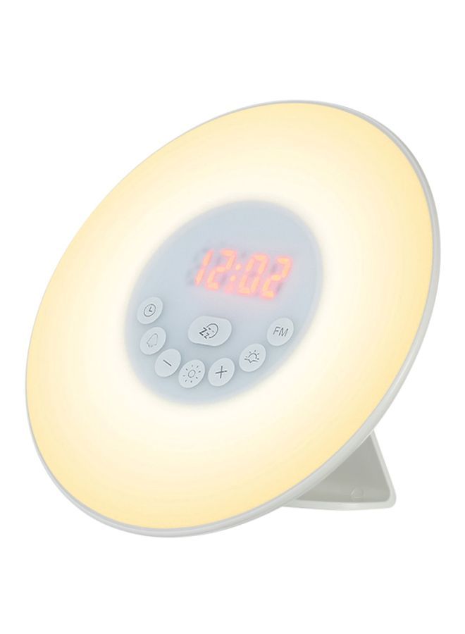 NIBEMINENT Digital Alarm Clock With FM Radio White 6.7x1.65inch - Image 1