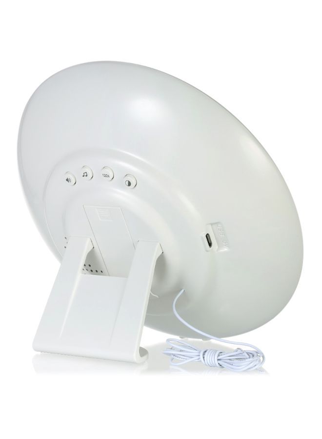 NIBEMINENT Digital Alarm Clock With FM Radio White 6.7x1.65inch - Image 2