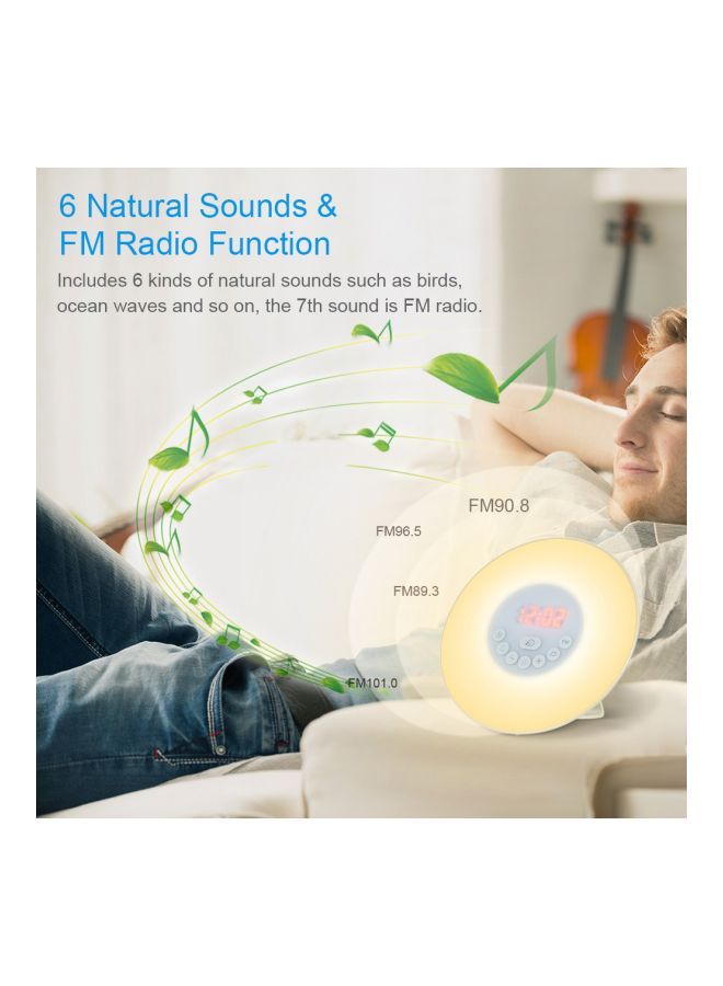 NIBEMINENT Digital Alarm Clock With FM Radio White 6.7x1.65inch - Image 5